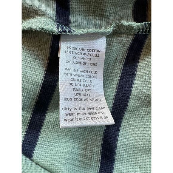 Toad & Co. Samba Sunday women’s green navy stripe sleeveless tank size S #8-1529 - Picture 4 of 7